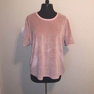 A New Day Velvet Velour Baby Pink T Shirt